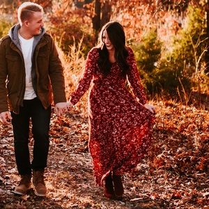Beautiful Deep Red Boho Maxi Dress